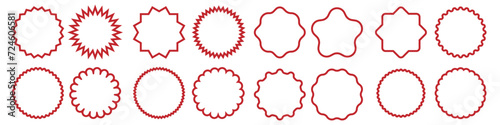Sunburst icons vector set. Starburst badges icon. Price sticker illustration. Design elements for promo, adds and offers. 