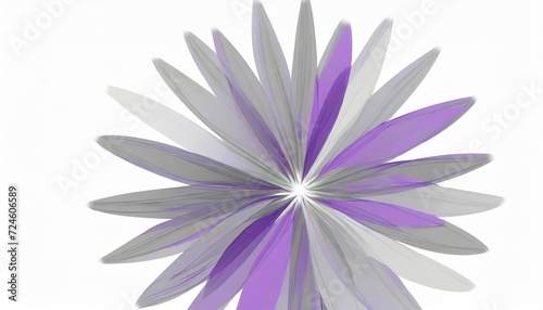 an ethereal blend of violet and lavender gray abstract blooming shape isolated on a background 