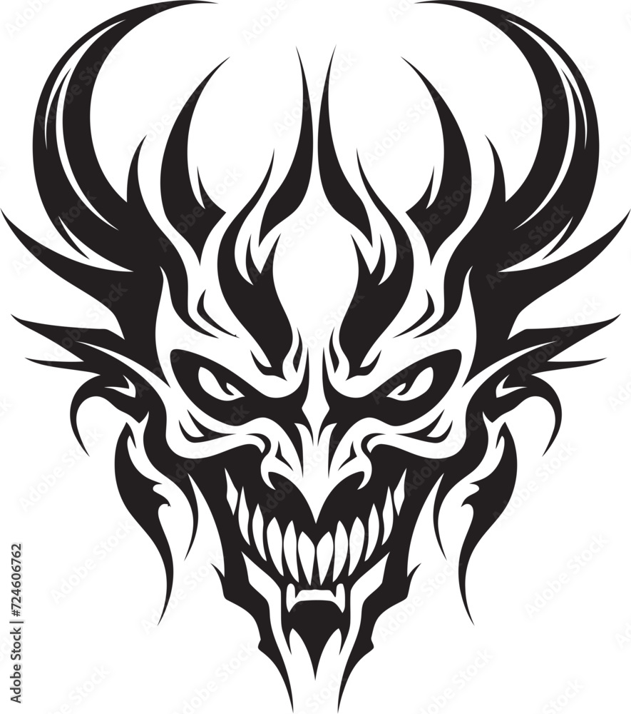 Dark Dominion Evil Devilhead Icon in Ebony Temptation Token Sinister Devilhead Logo in Black Vector Dark Dominion Evil Devilhead Icon in Ebony Temptation Token Sinister Devilhead Logo in Black Vector