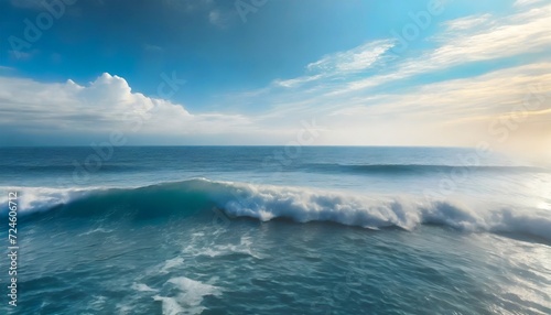 ocean waves with horizon