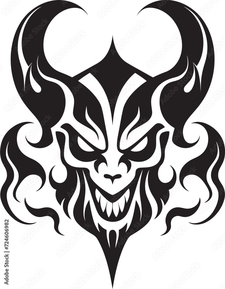 Hellish Heraldry Evil Devilhead Design Devils Mark Black Vector Devilhead Tattoo Hellish Heraldry Evil Devilhead Design Devils Mark Black Vector Devilhead Tattoo