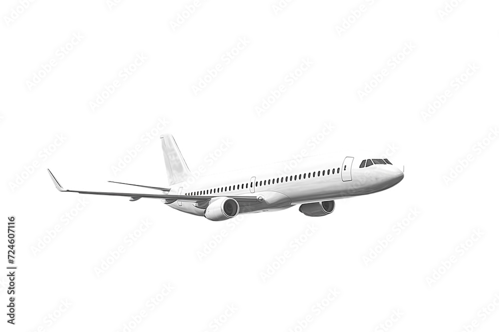 Aeroplan icon illustration. Airplane flight travel symbol. Flat plane view of a flying aircraft stock vector. Air cargo delivery and transportation charter transparent background Generative Ai