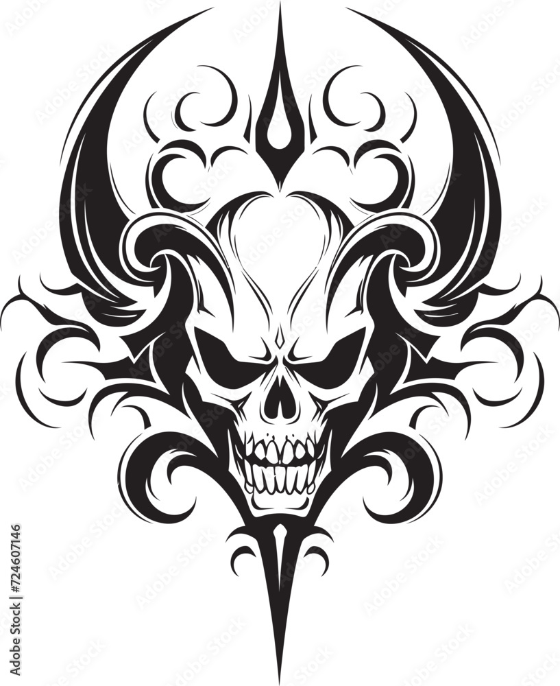 Sinister Shadow Black Devilhead Design Abyssal Aura Devilhead Tattoo Icon Sinister Shadow Black Devilhead Design Abyssal Aura Devilhead Tattoo Icon
