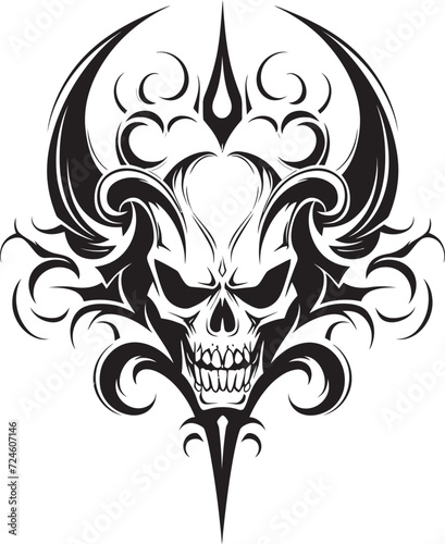 Sinister Shadow Black Devilhead Design Abyssal Aura Devilhead Tattoo Icon