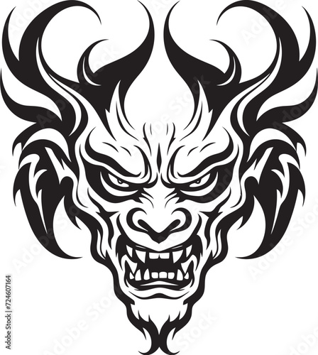 Abyssal Aura Devilhead Tattoo Icon Diabolic Decree Evil Devilhead Vector