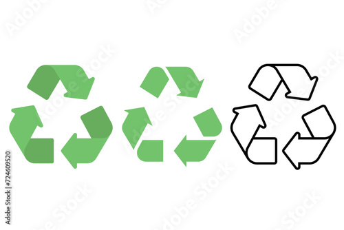 Recycle sign outline flat glyph
