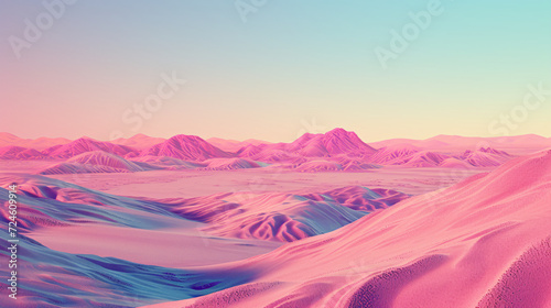 Desert Landscape Transformed by Spotted Gradient Mirage.
