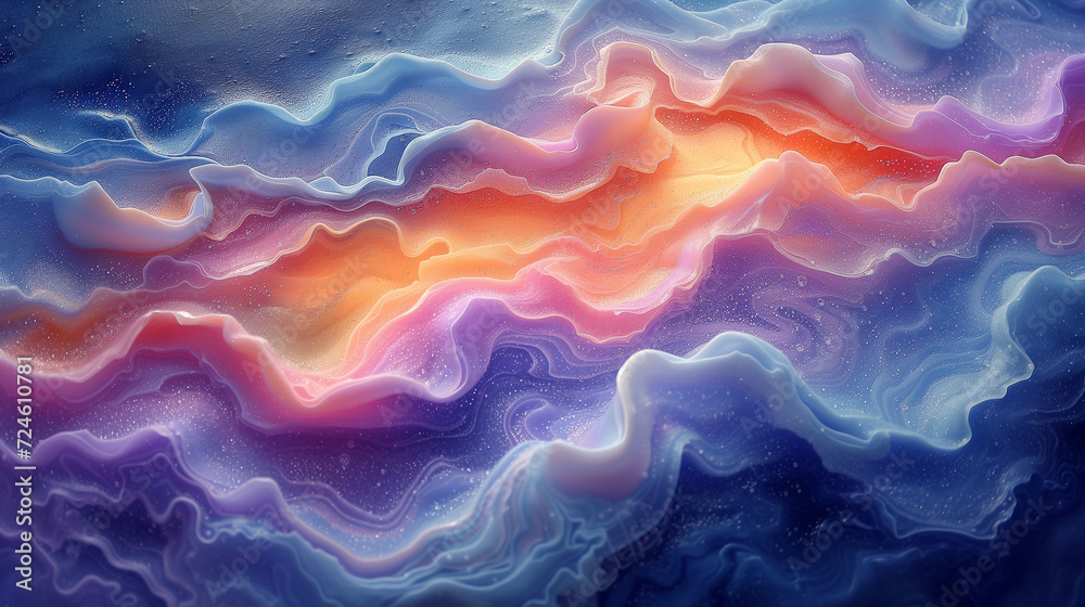 Fototapeta premium 重なり合う絵の具が生み出す美しい色と質