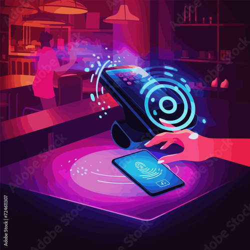 contactless payment in a restaurant