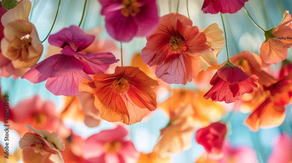 A close-up of blooming flowers creates a lively and enchanting atmosphere A close-up of blooming flowers creates a lively and enchanting atmosphere