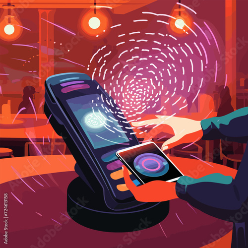 contactless payment in a cafe
