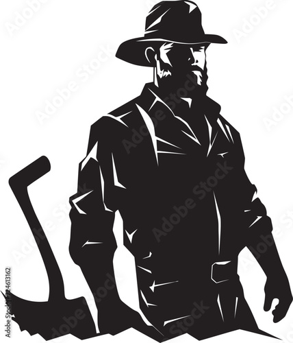 Mineral Miner Extractor of Earths Riches Pickaxe Pioneer Paving the Path Underground