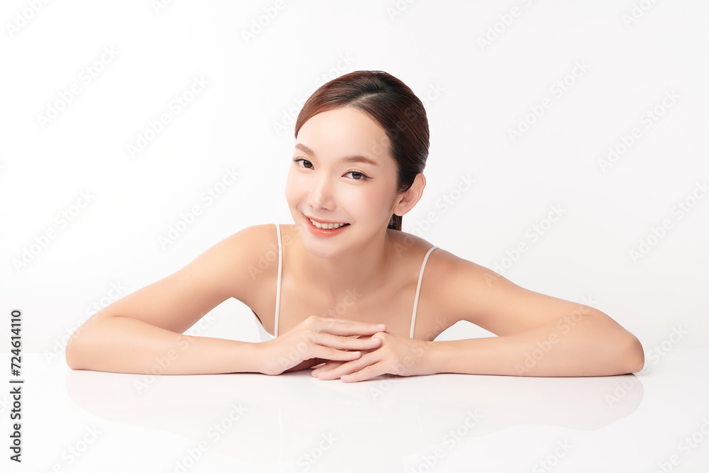 Beautiful young asian woman with clean fresh skin on white background, Face care, Facial treatment, Cosmetology, beauty and spa, Asian women portrait. Beautiful young asian woman with clean fresh skin on white background, Face care, Facial treatment, Cosmetology, beauty and spa, Asian women portrait.