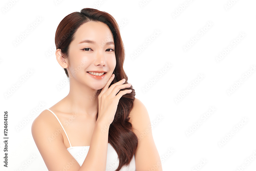 Beautiful young asian woman with clean fresh skin on white background, Face care, Facial treatment, Cosmetology, beauty and spa, Asian women portrait. Beautiful young asian woman with clean fresh skin on white background, Face care, Facial treatment, Cosmetology, beauty and spa, Asian women portrait.