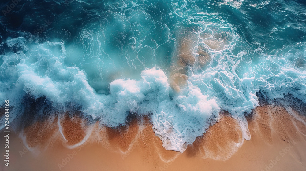 Aerial Capture of Majestic Ocean Waves in Motion. AI generated image





