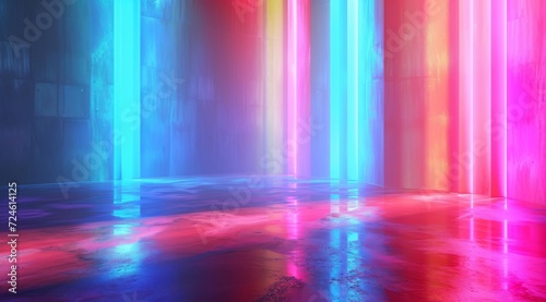 Wallpaper Mural Futuristic room in pastel colors. Architecture interior background. 3d render Torontodigital.ca