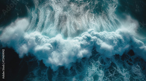Aerial Capture of Majestic Ocean Waves in Motion. AI generated image