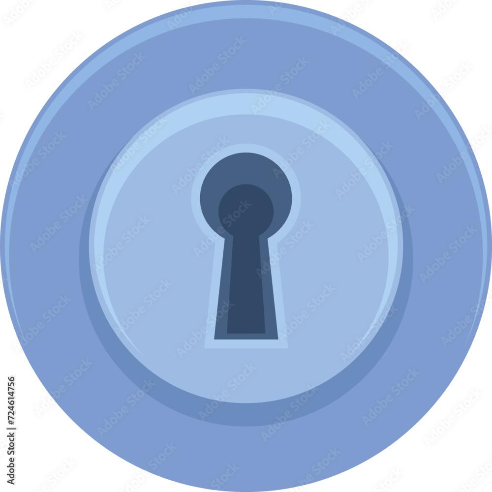 flat illustration icon symbol, circular stainless keyhole flat illustration icon symbol, circular stainless keyhole
