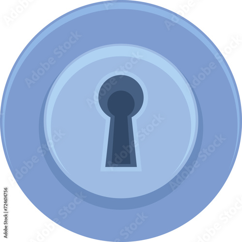 flat illustration icon symbol, circular stainless keyhole