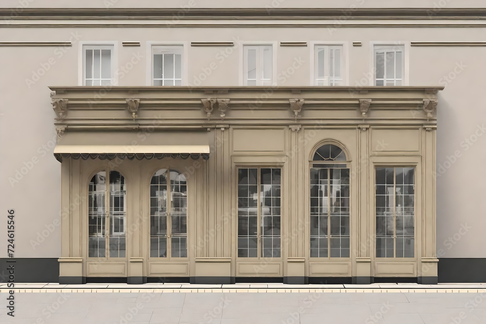 white european style  boutique facade , storefront template