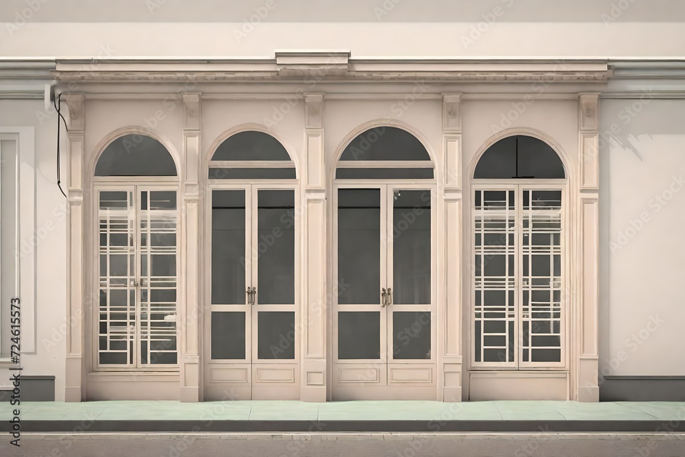 white european style  boutique facade , storefront template