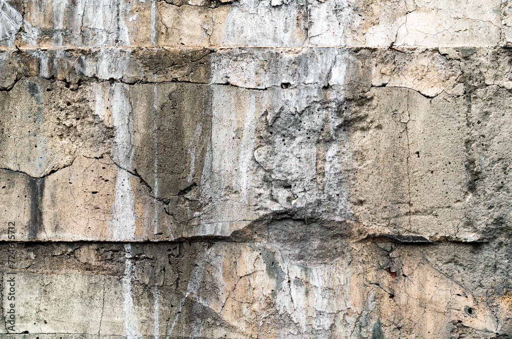 Fototapeta premium texture old concrete wall with traces of white paint.