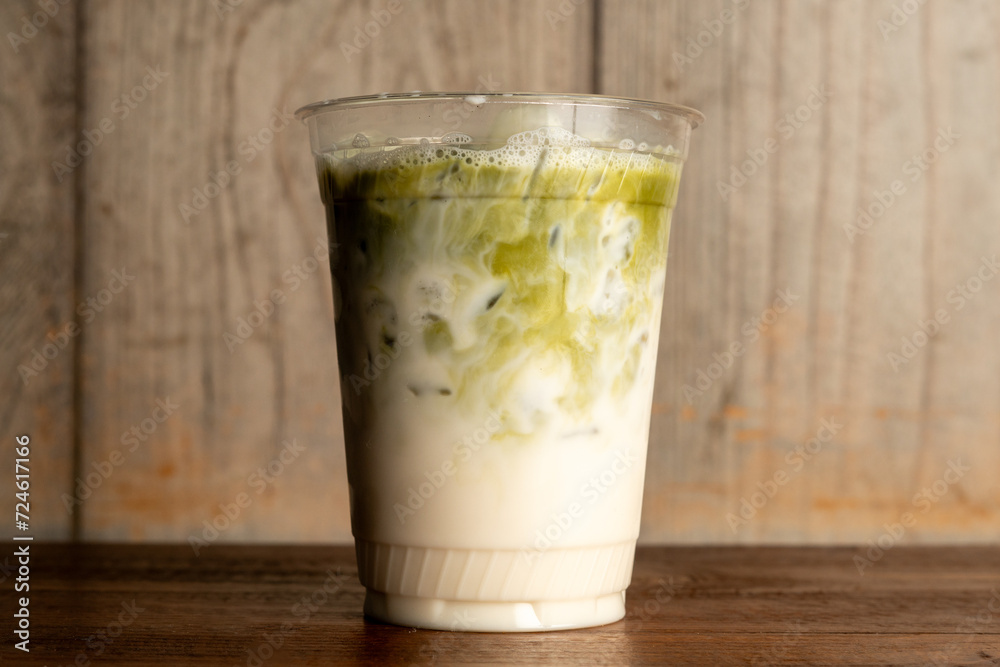 Matcha latte in a cup Matcha latte in a cup