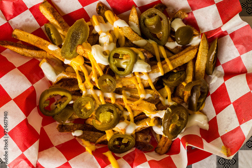Canvas Print loaded fries with jalapenos