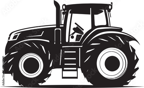 Agrarian Aura Stylish Tractor Logo Crop Catalyst Black Tractor Icon Emblem