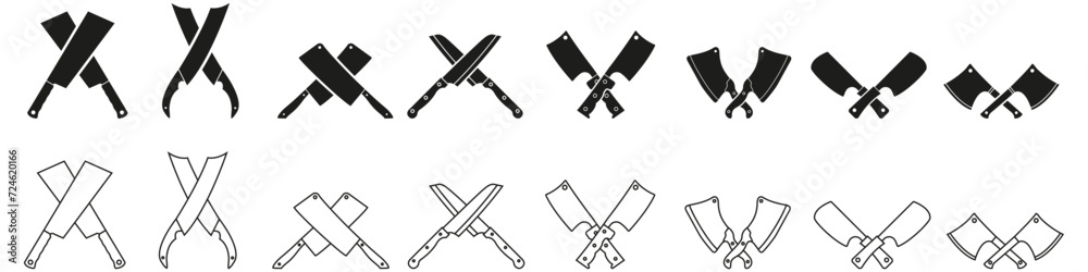 Kitchen knife icon vector set. Cook illustration sign collection. Chef symbol or logo. Kitchen knife icon vector set. Cook illustration sign collection. Chef symbol or logo.