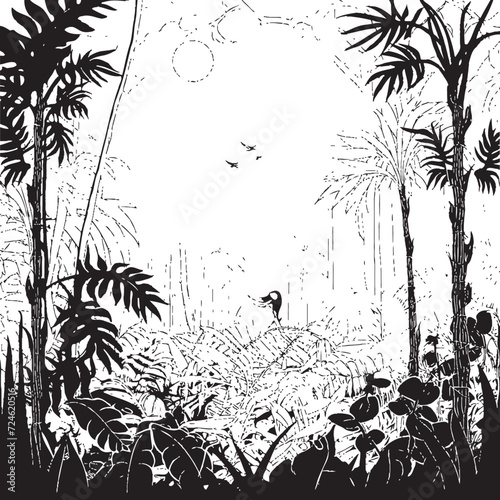 Eclipse Eden Midnight Jungle Emblem Nightshade Wilderness Blackened Jungle Logo