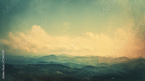 A mountain range with a sky background