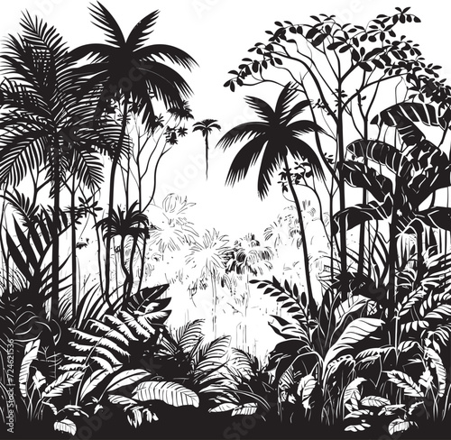 Tropical Treasures Bold Jungle Emblem Jungle Odyssey Stylish Black Icon