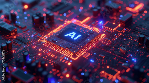 ai technology concept on circuit board