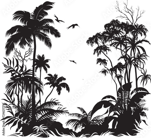 Jungle Expedition Contemporary Black Logo Verdant Ventures Modern Jungle Icon
