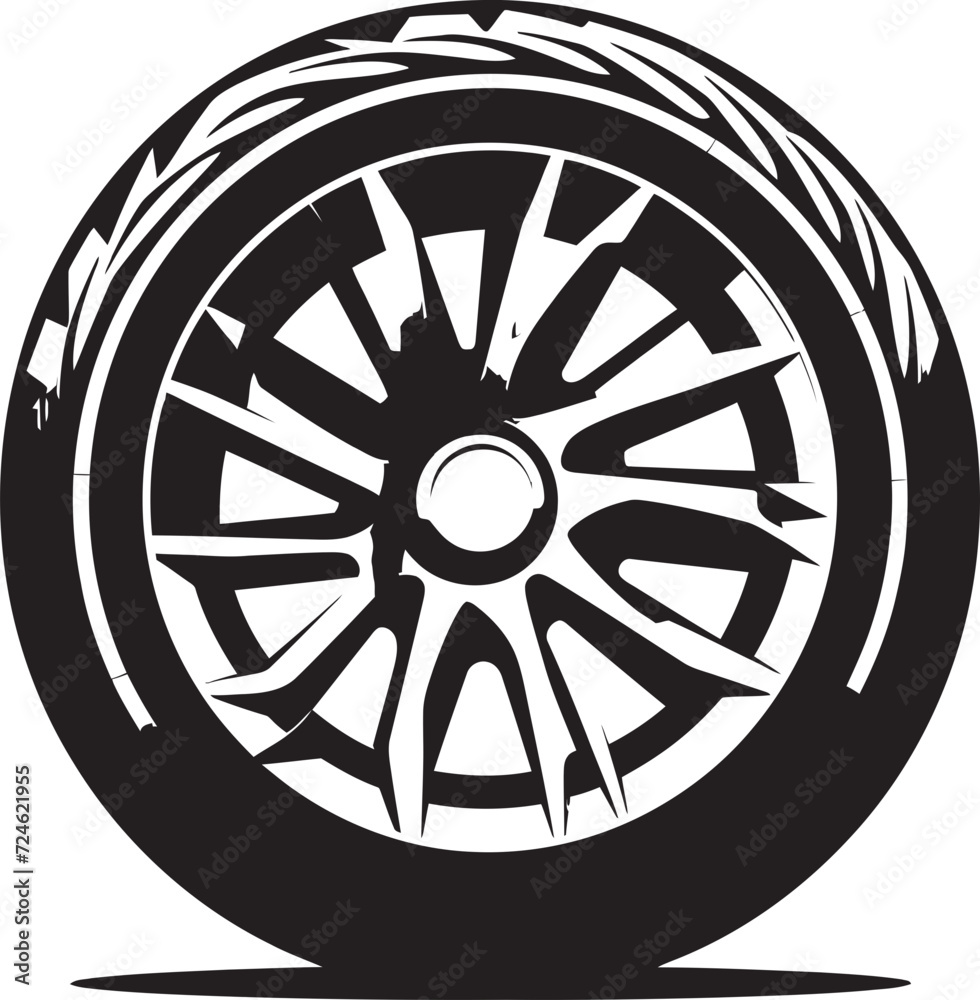 Ebony Spin Stylish Tire Wheel Vector Tire Titan Black Tire Emblem Ebony Spin Stylish Tire Wheel Vector Tire Titan Black Tire Emblem