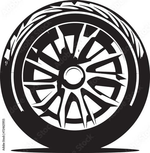 Ebony Spin Stylish Tire Wheel Vector Tire Titan Black Tire Emblem