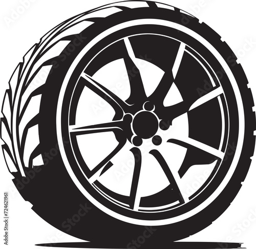 Tread Thrive Modern Black Tire Logo Floral Femme Fatale Vintage Woman Vector Logo