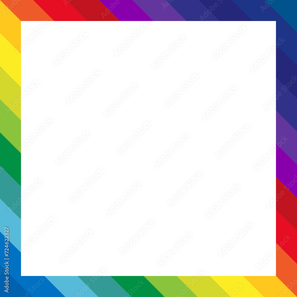 LGBT Pride Flag Frame. Square Frame Border with Pride Rainbow colors. Vibrant and Inclusive Vector Border Design LGBT Pride Flag Frame. Square Frame Border with Pride Rainbow colors. Vibrant and Inclusive Vector Border Design