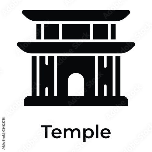 Chinese religious building vector design, chinese temple icon