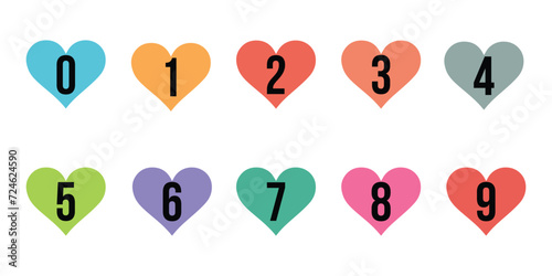 Simple numbers symbol set. Black isolated font in vector with background.
