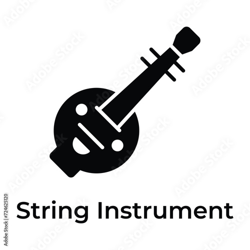 Have a look at this creatively crafted icon of chinese guitar, veena vector design