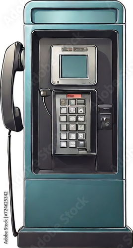 illustration of a public telephone, old telephone. design for poster, banner, flyer, web, social media. ai generative design