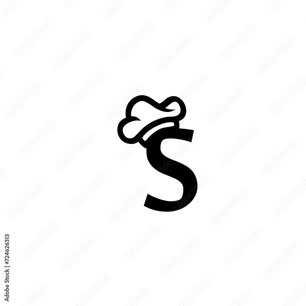 letter s and chef hat drawing