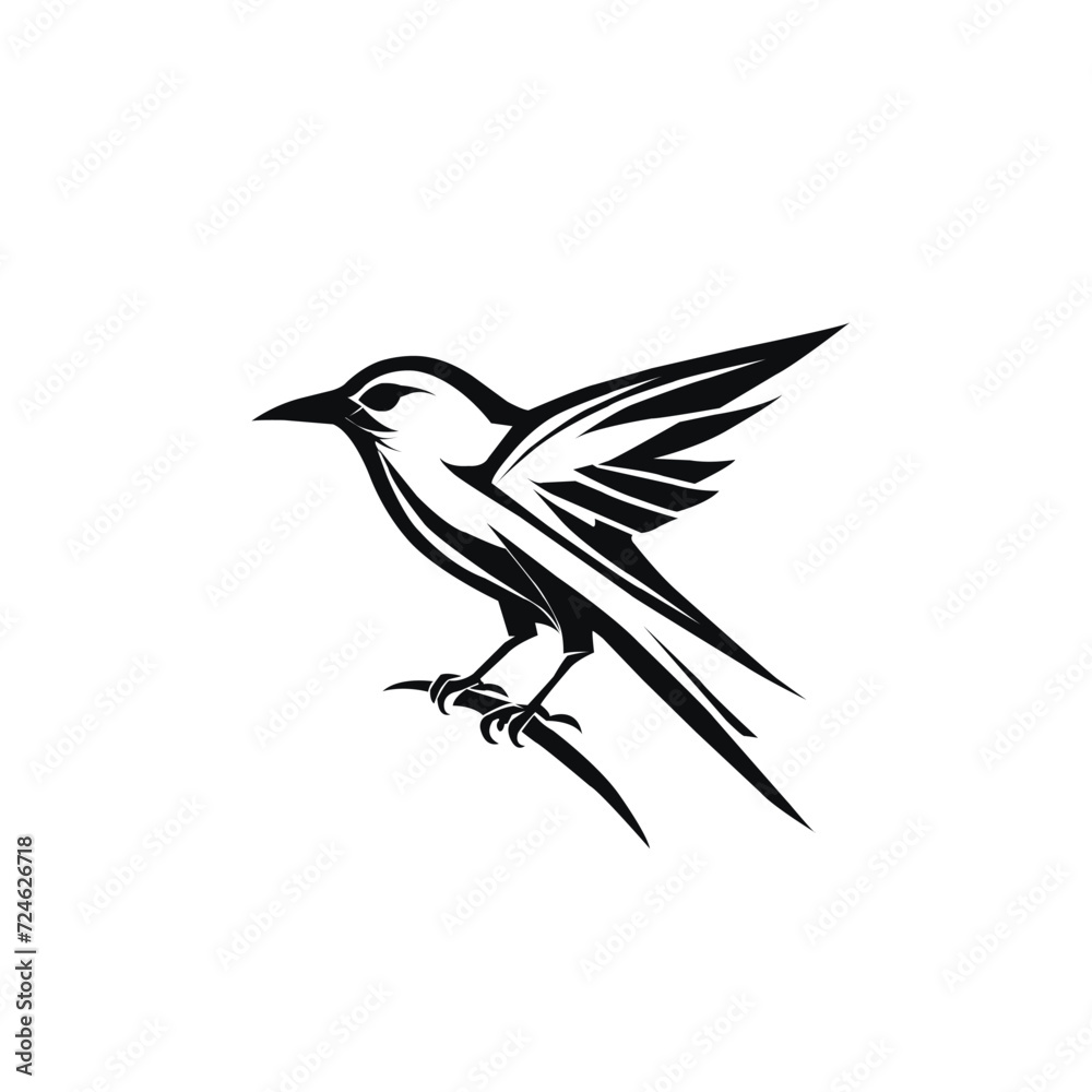 Obraz premium black bird logo design white background