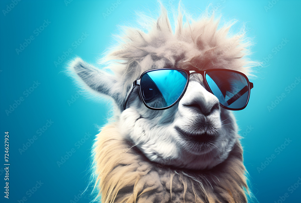 Fototapeta premium A llama wearing sunglasses