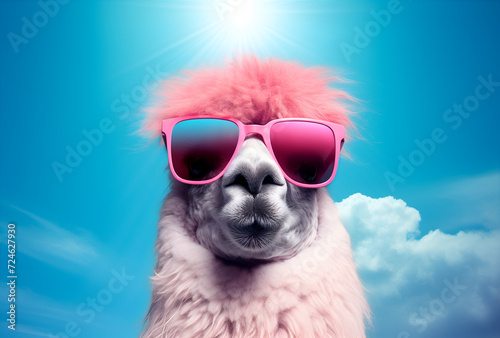 A llama wearing sunglasses © Sasit