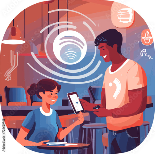 contactless payment in a restaurant