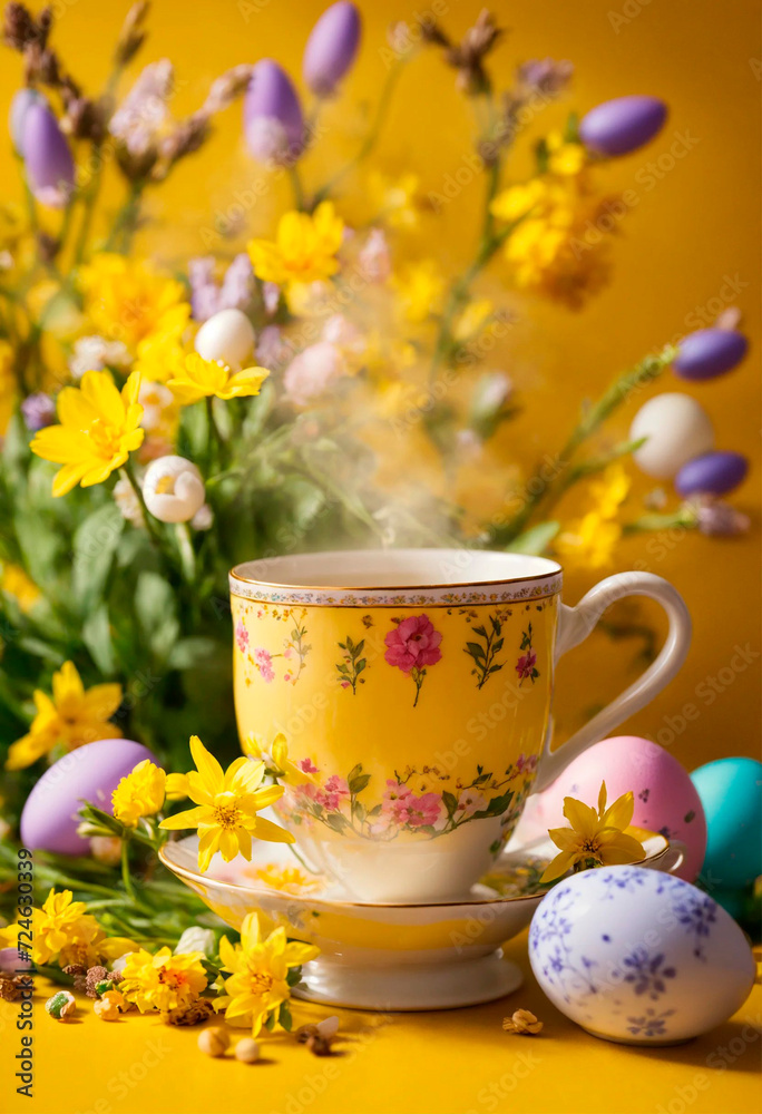 Beautiful Easter eggs for the holiday. Selective focus.