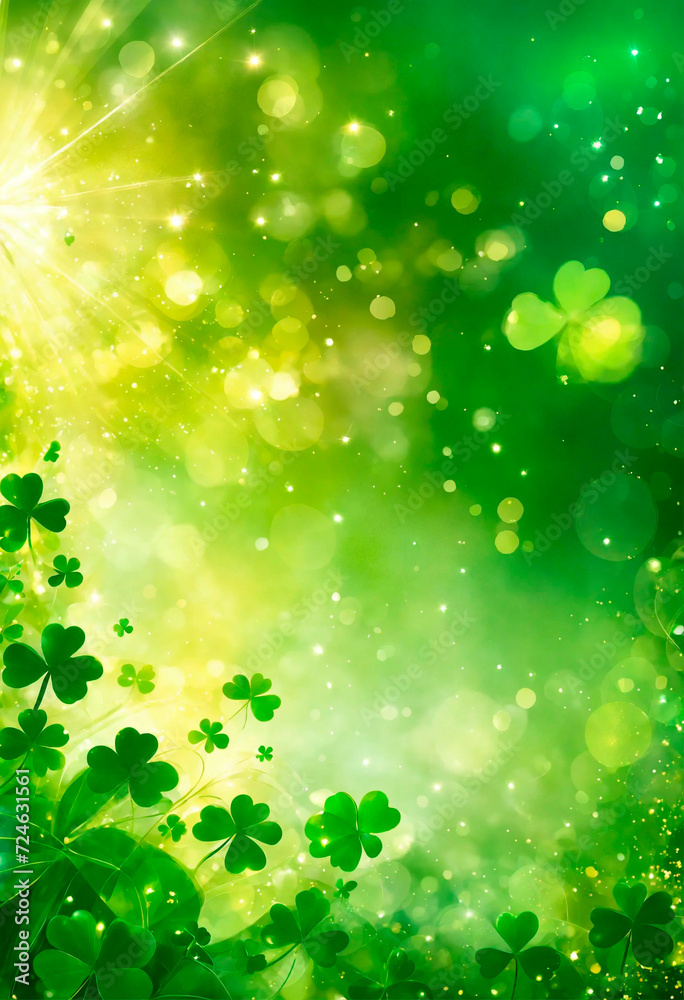 Clover leaf on a green background. Selective focus. Clover leaf on a green background. Selective focus.